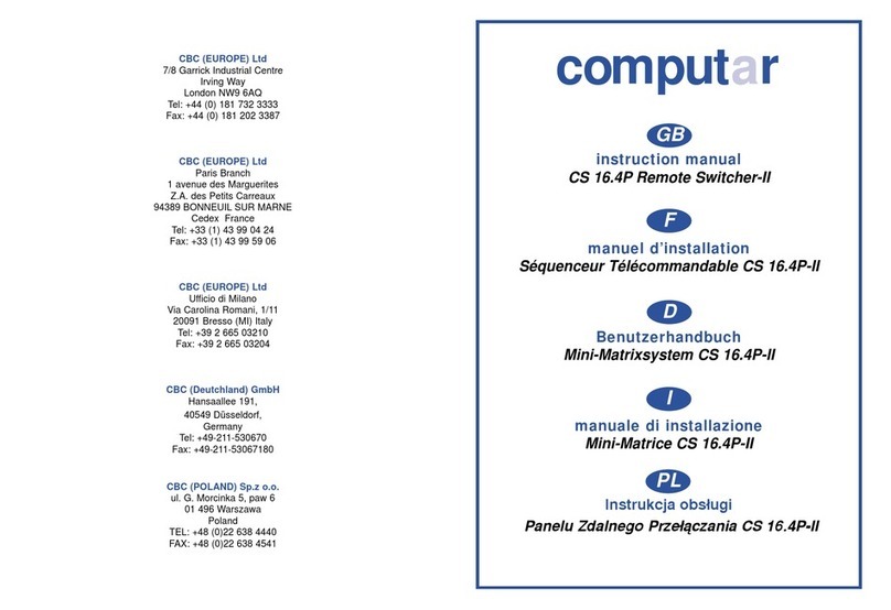 computar CS 16.4PII User manual