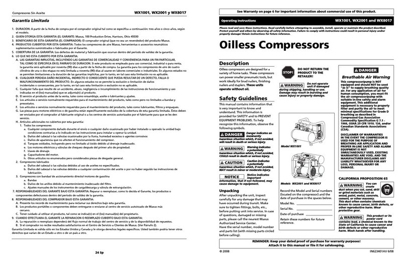 Maxus WX1001 operating instructions