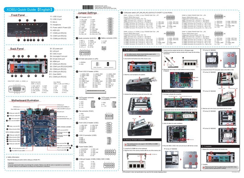 Shuttle XC60J quick guide