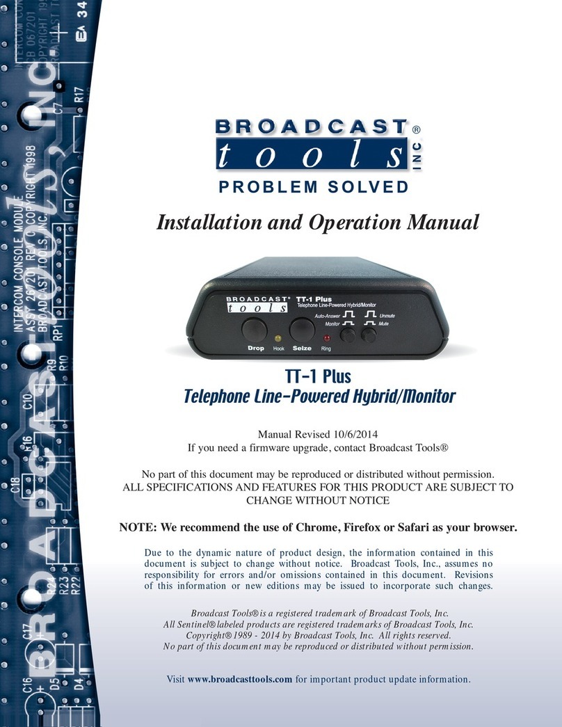 Broadcast Tools TT-1 Plus User manual