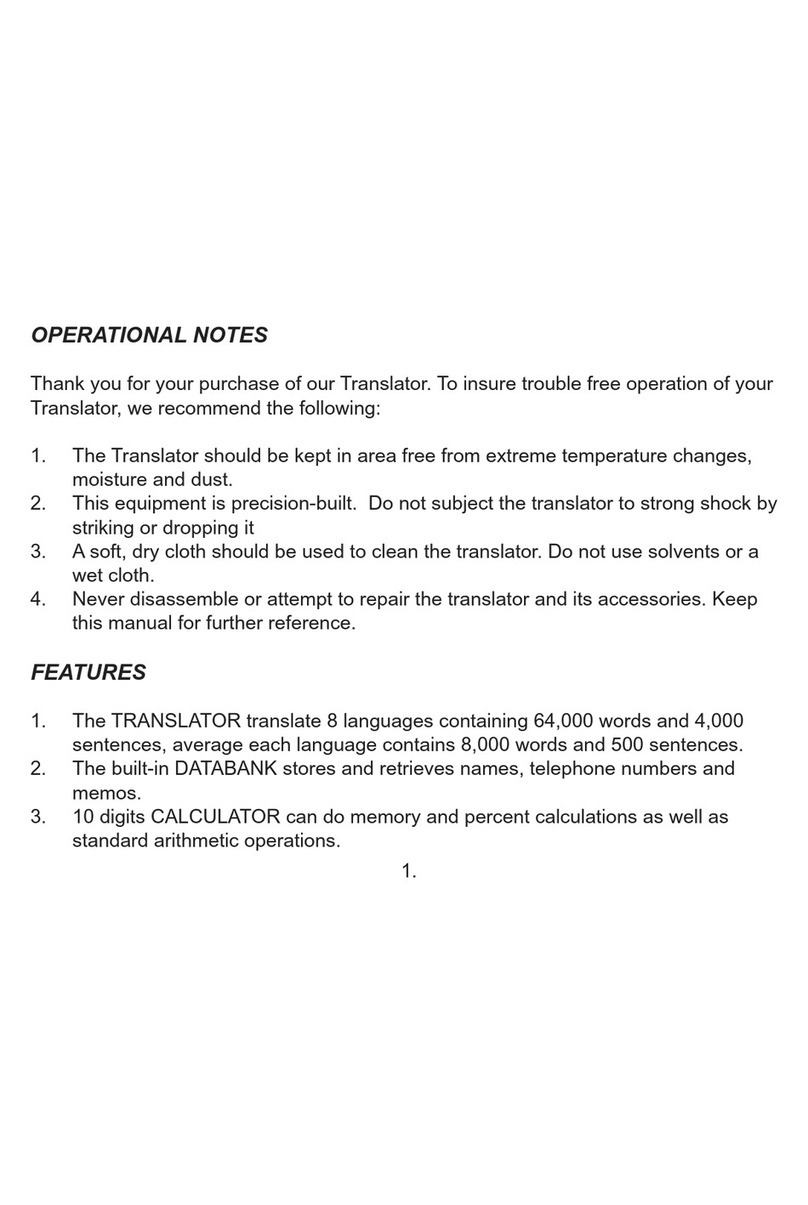 Lingo TR-800A instruction manual