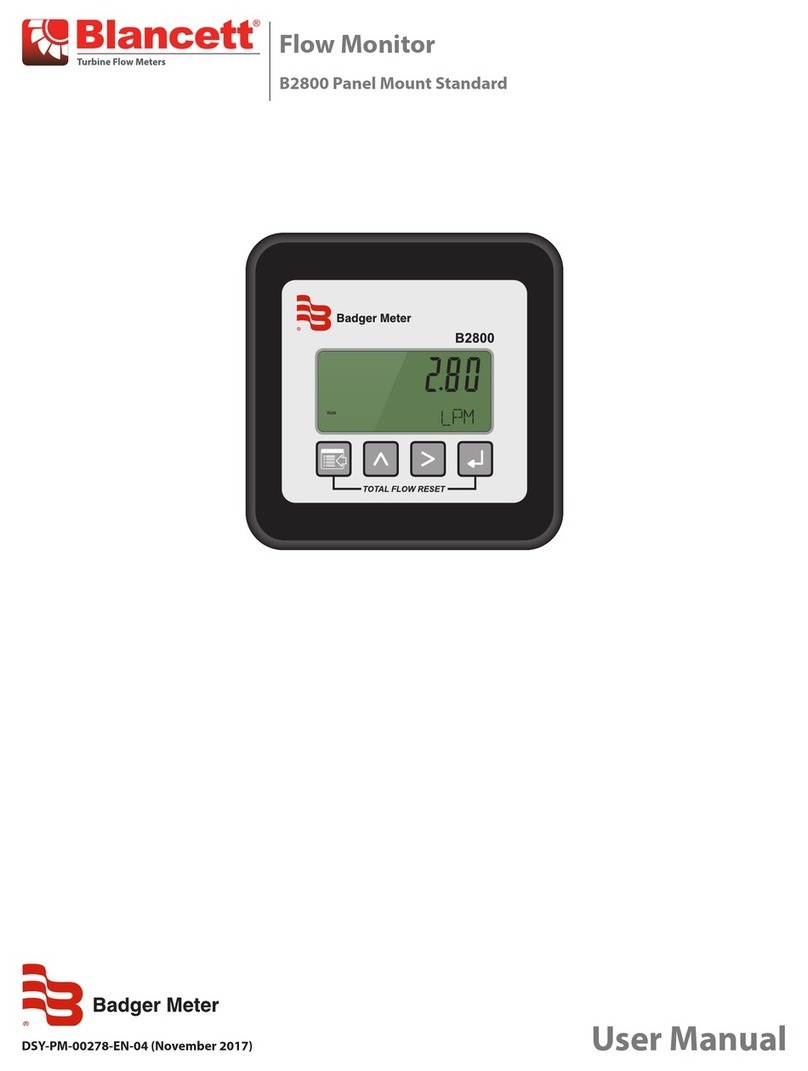 Badger Meter Blancett B2800 Standard User manual