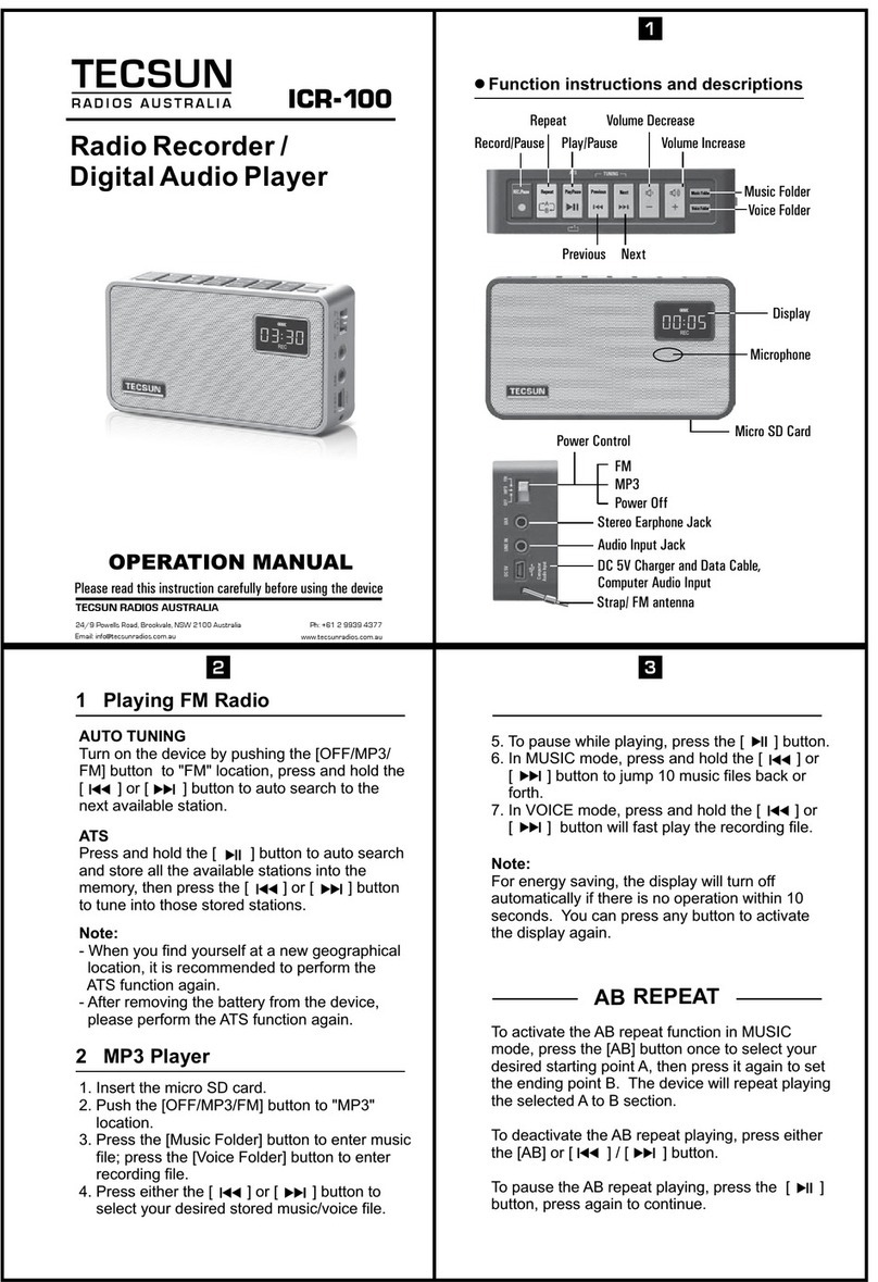Tecsun ICR-100 Operation manual Tecsun ICR-100 Operation manual