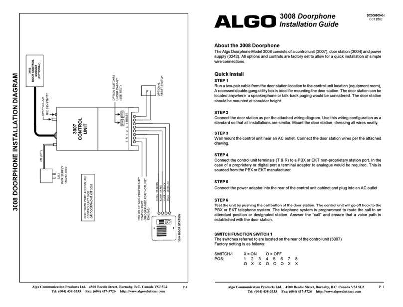 Algo 3008 installation guide