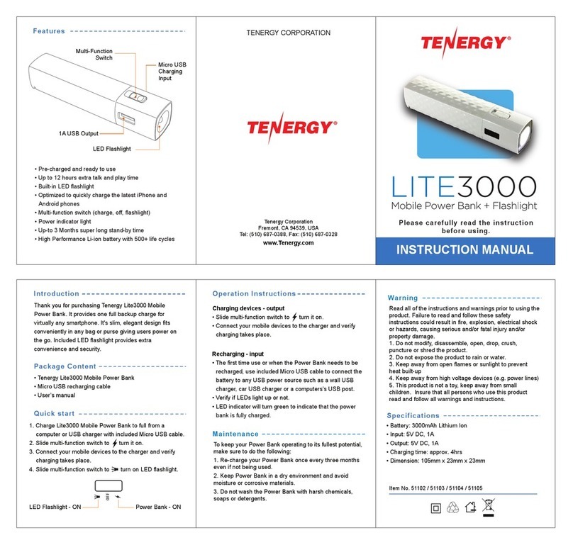 Tenergy LITE3000 User manual