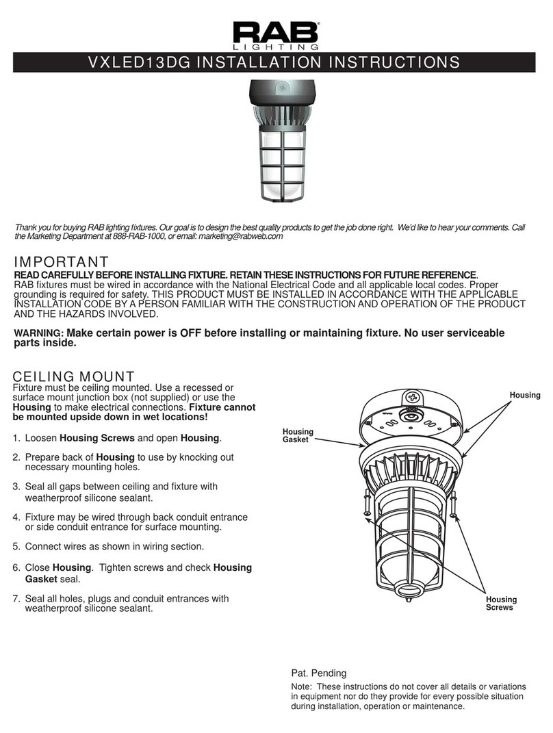 RAB Lighting VXLED13DG installation instructions