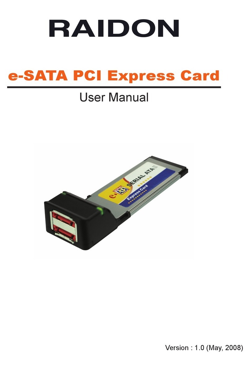 Raidon eSATA PCI Express Card user manual