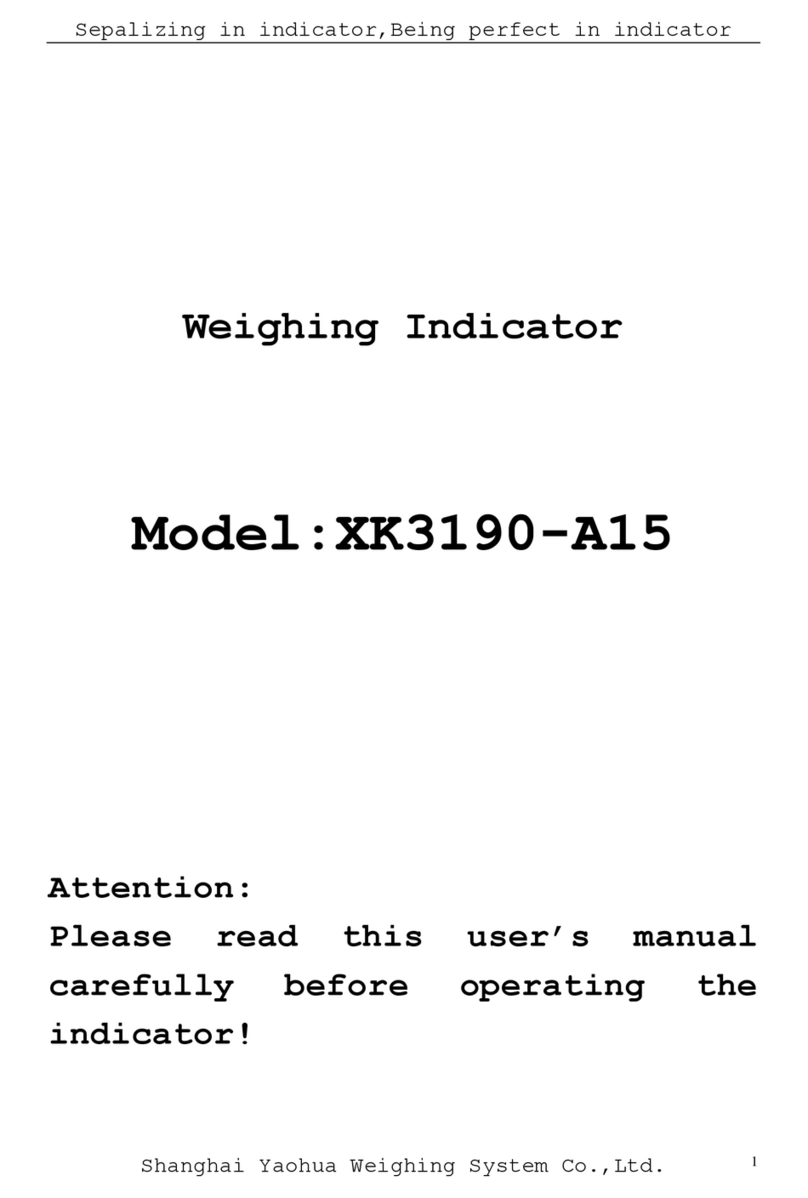 Yaohua Weighing System XK3190-A15 User manual Yaohua Weighing System XK3190-A15 User manual