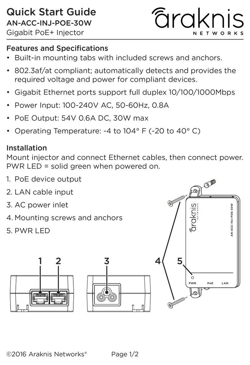Araknis Networks AN-ACC-INJ-POE-30W quick start guide