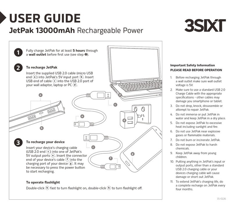 3SIXT JetPak 13000mAh User manual