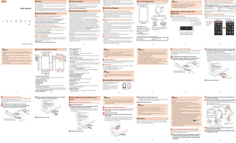 AU INFOBAR A03 Installation guide