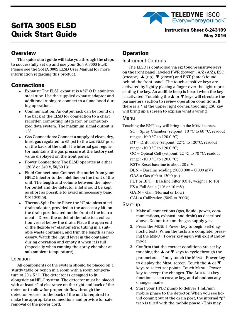Teledyne SofTA 300S ELSD User manual