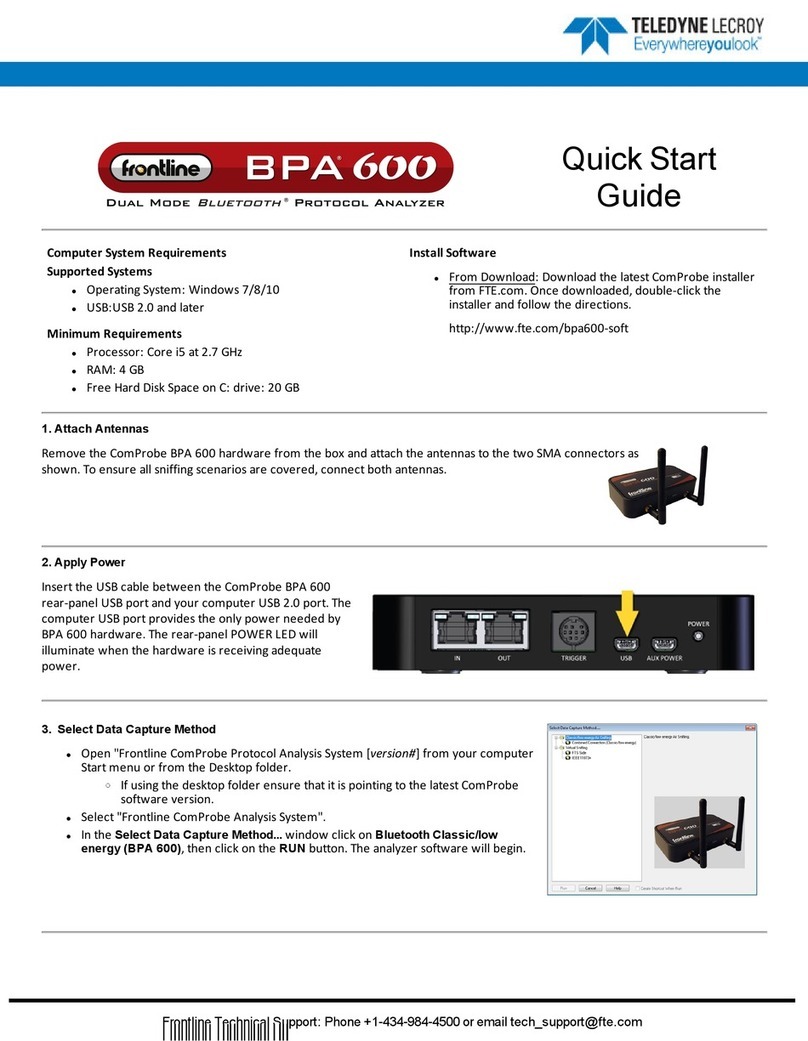 Teledyne Lecroy BPA 600 User manual