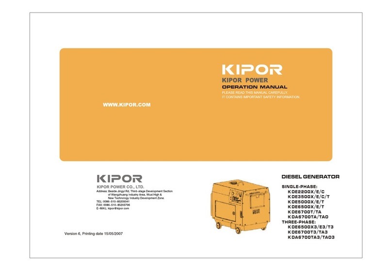 Kipor K DE2200X Installation manual