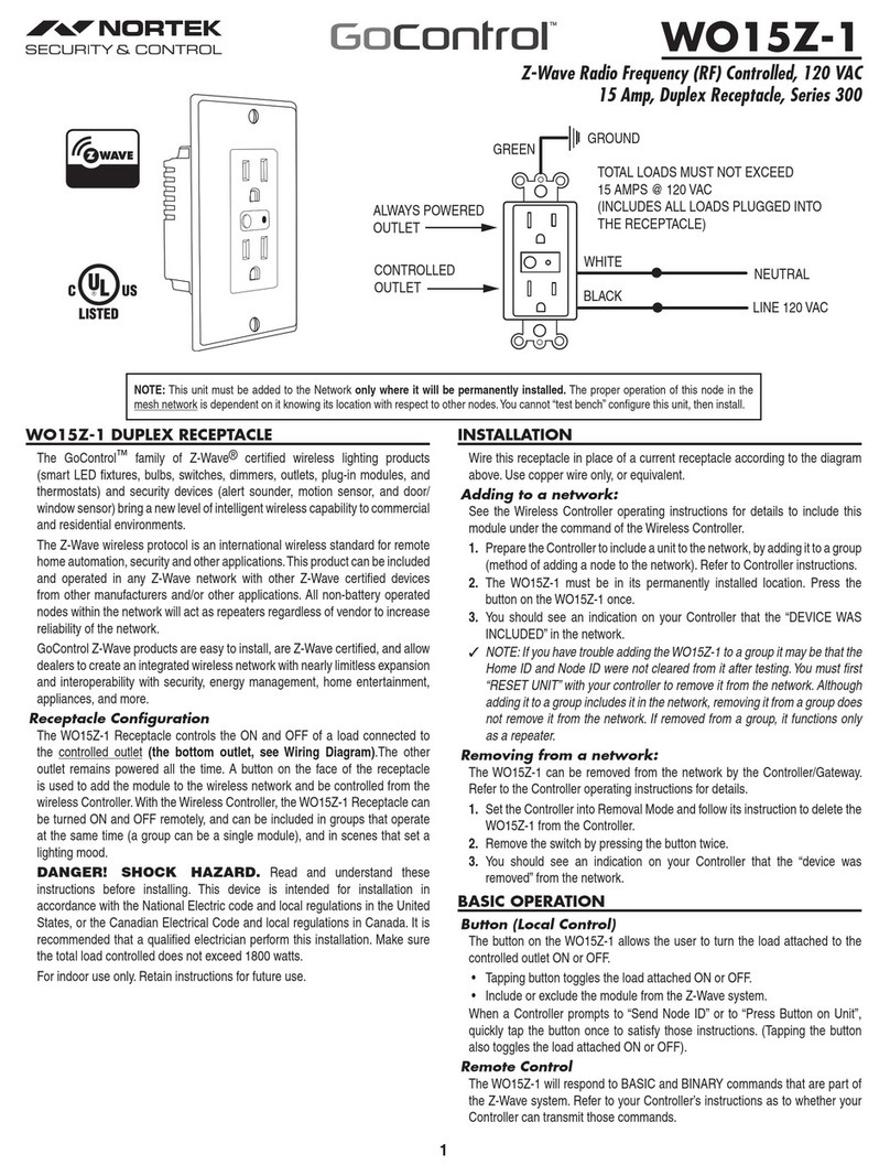 Gocontrol WO15Z-1 User manual