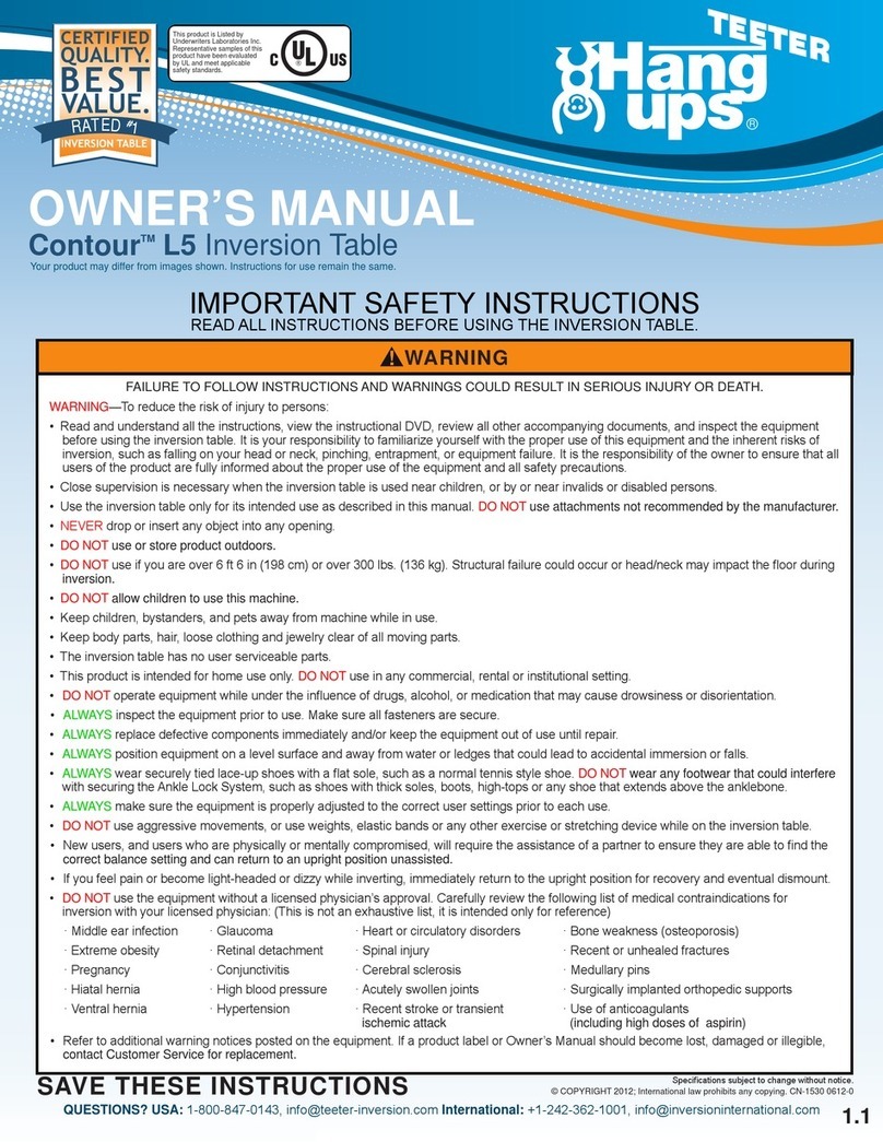 Hang ups Teeter Contour L5 User manual