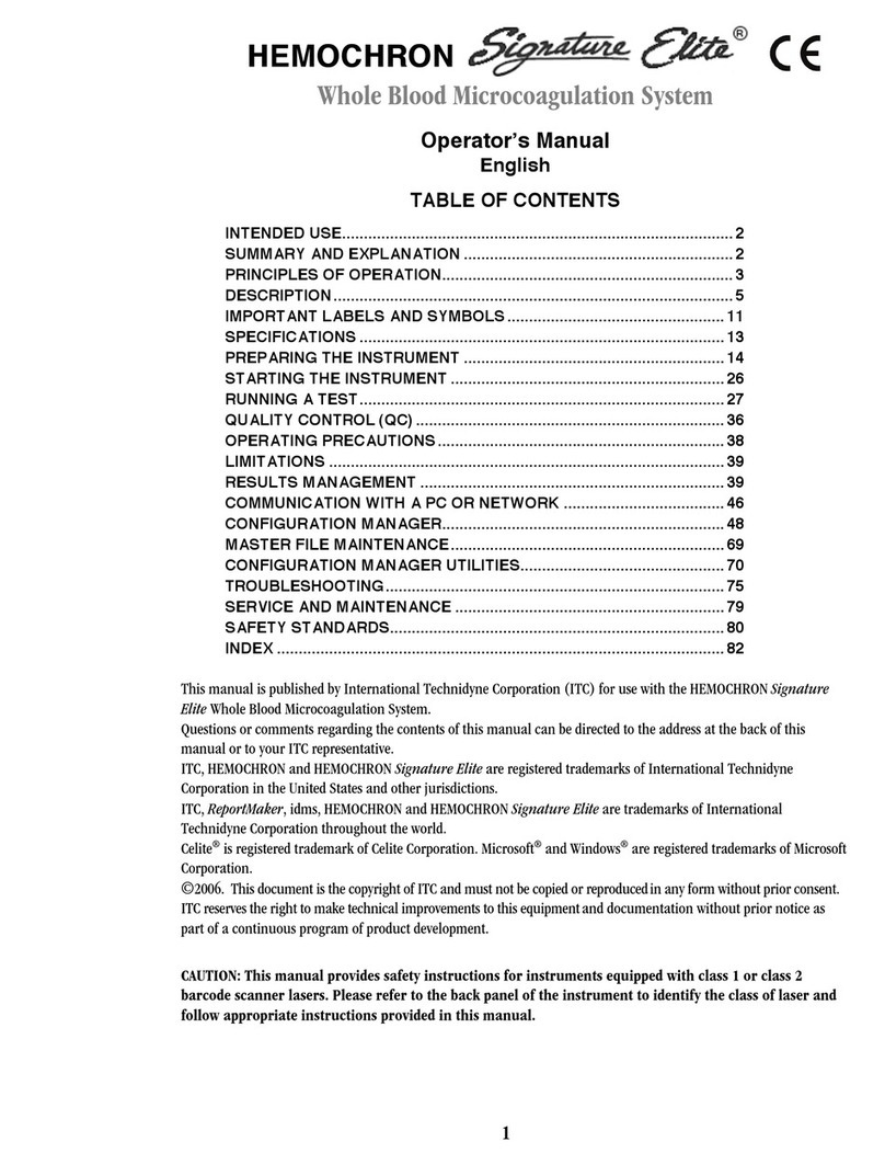 ITC HEMOCHRON Signature Elite Operator's manual