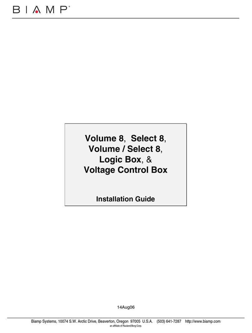 Biamp Volume 8 User manual Biamp Volume 8 User manual