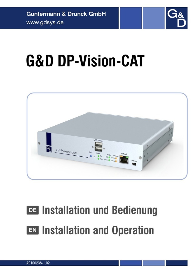 Guntermann & Drunck DP-Vision-CAT-AR Installation and operation Guntermann & Drunck DP-Vision-CAT-AR Installation and operation
