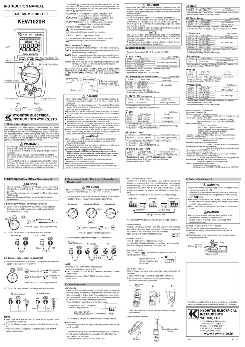 KYORITSU KEW1020R User manual KYORITSU KEW1020R User manual