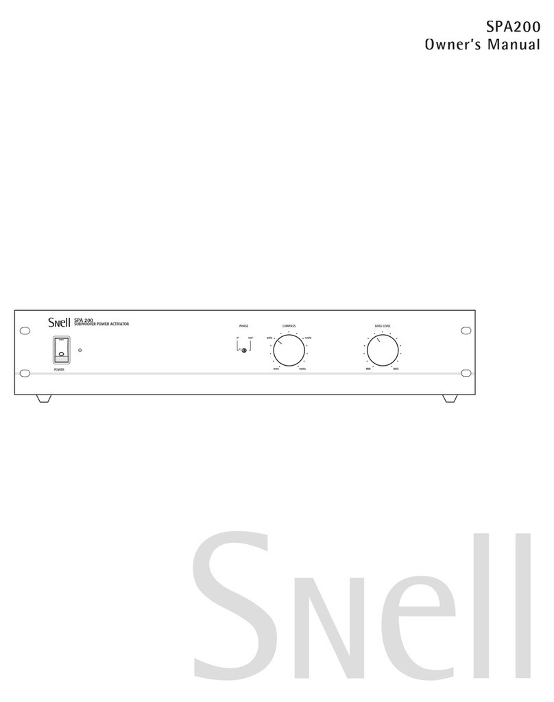 Snell Power Amplifier SPA 200 owner's manual