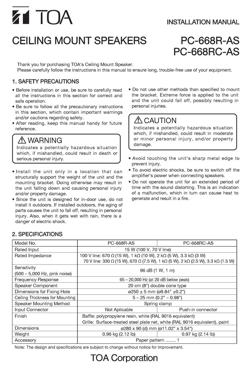 Toa PC-668R-AS User manual