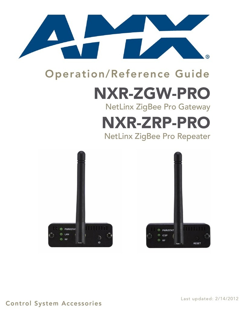 AMX NXR-ZGW-PRO Operation/reference guide