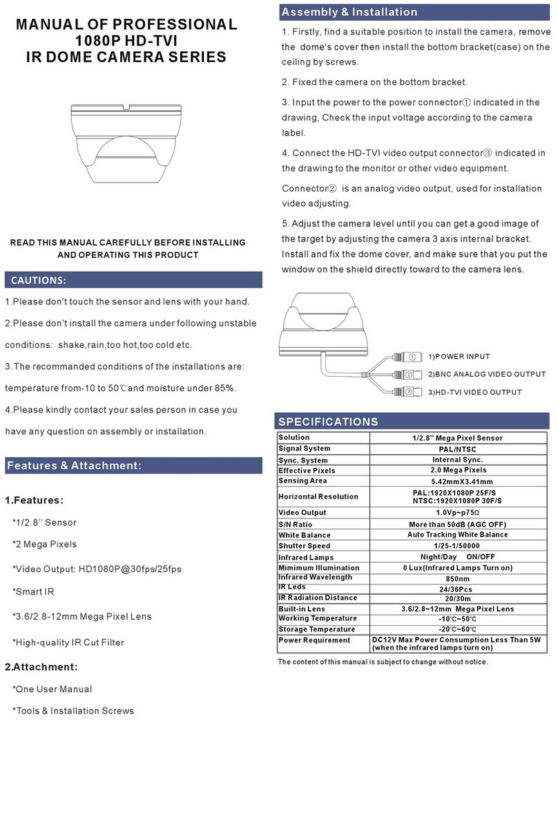 Triax TDV 2TVIW 2.0MP Dome Varifocal user manual