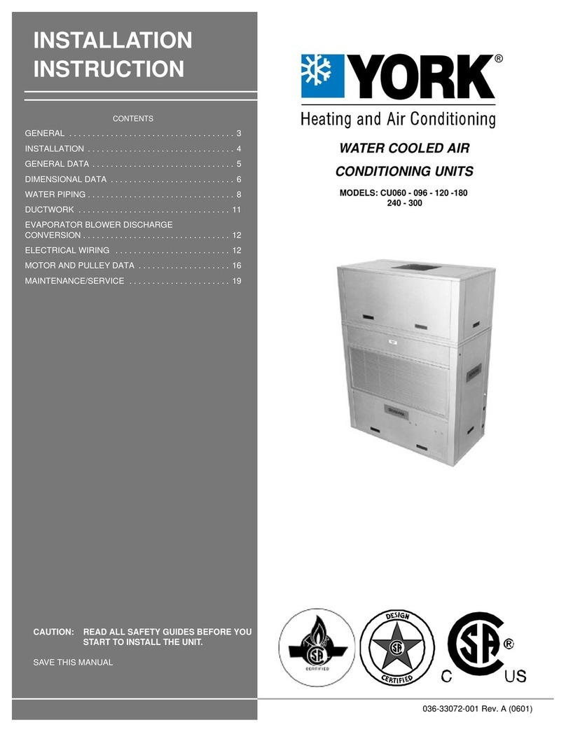 York SINGLE PACKAGE AIR CONDITIONING CU060 User manual