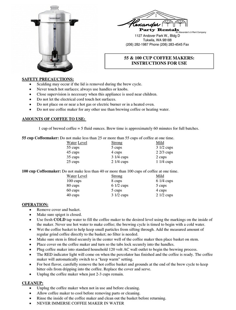 Alexander 55 cup User manual