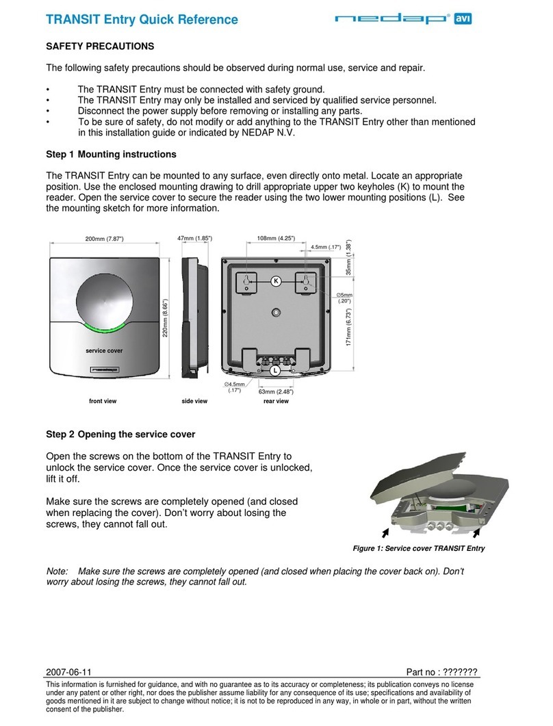 Nedap TRANSIT Entry User manual Nedap TRANSIT Entry User manual