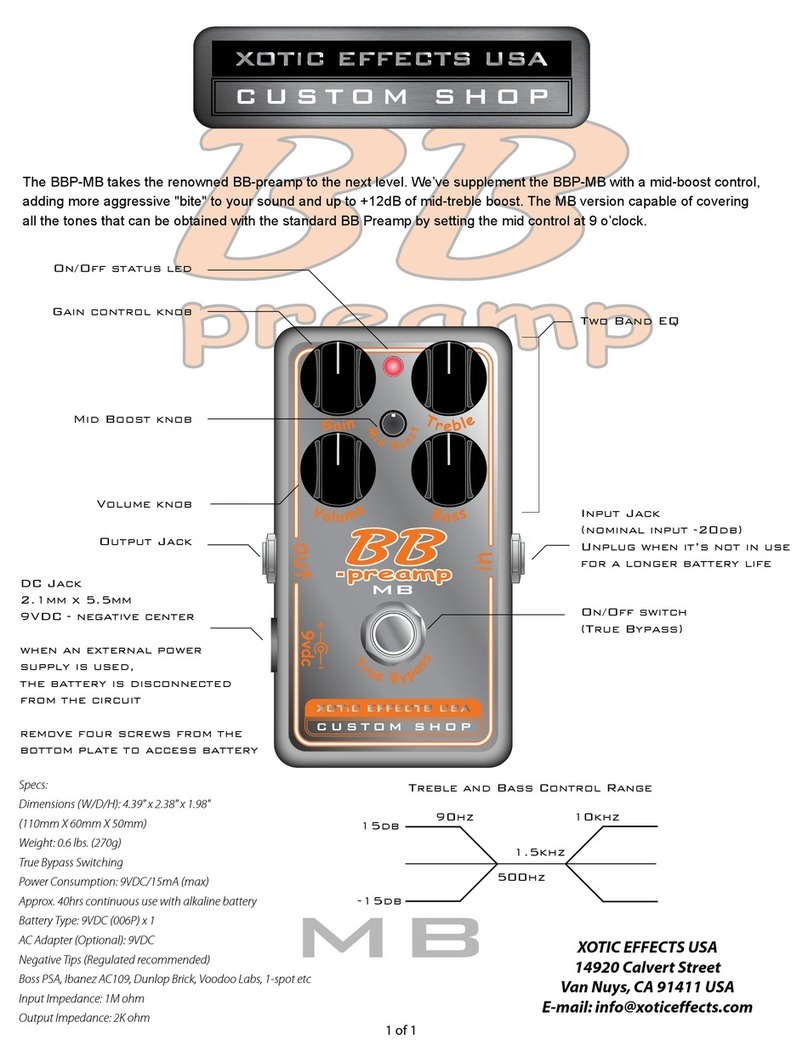 XOTIC EFFECTS BBP-MB user guide