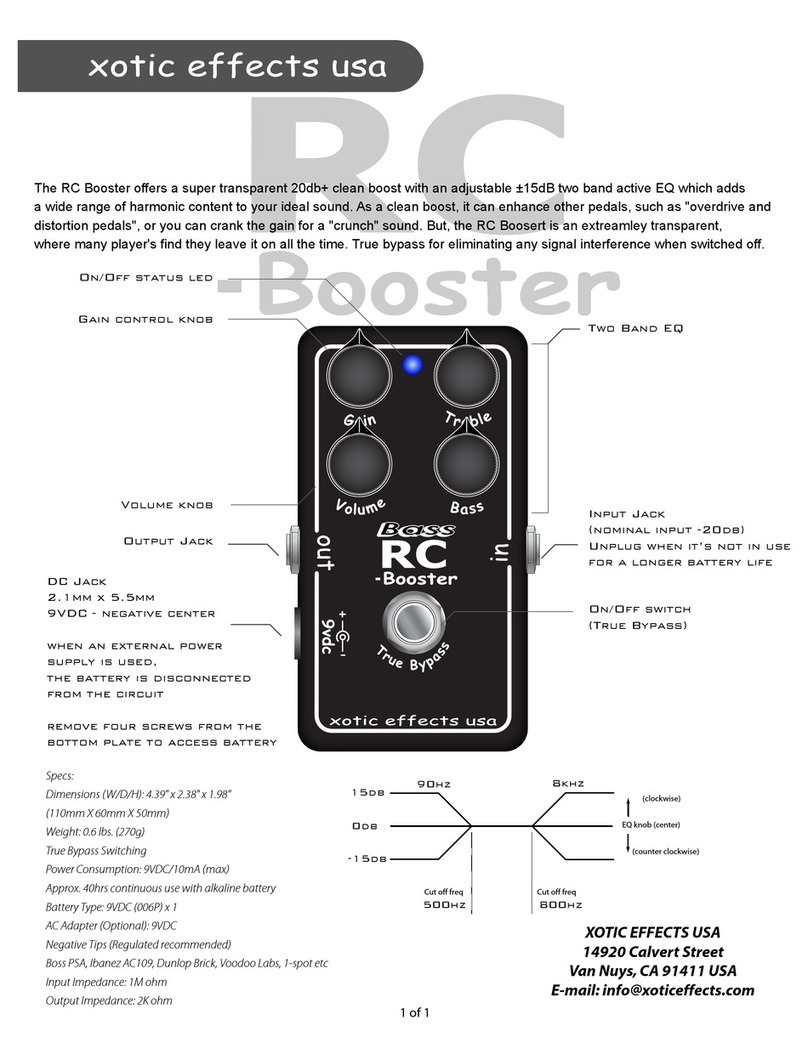 XOTIC EFFECTS Bass RC Booster user guide