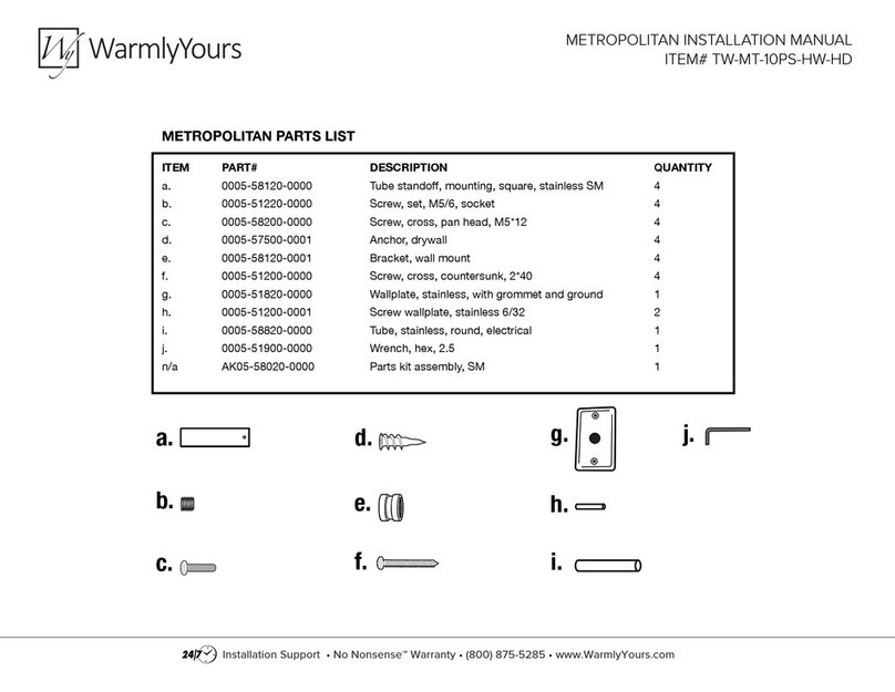 WarmlyYours TW-MT-10PS-HW-HD installation manual