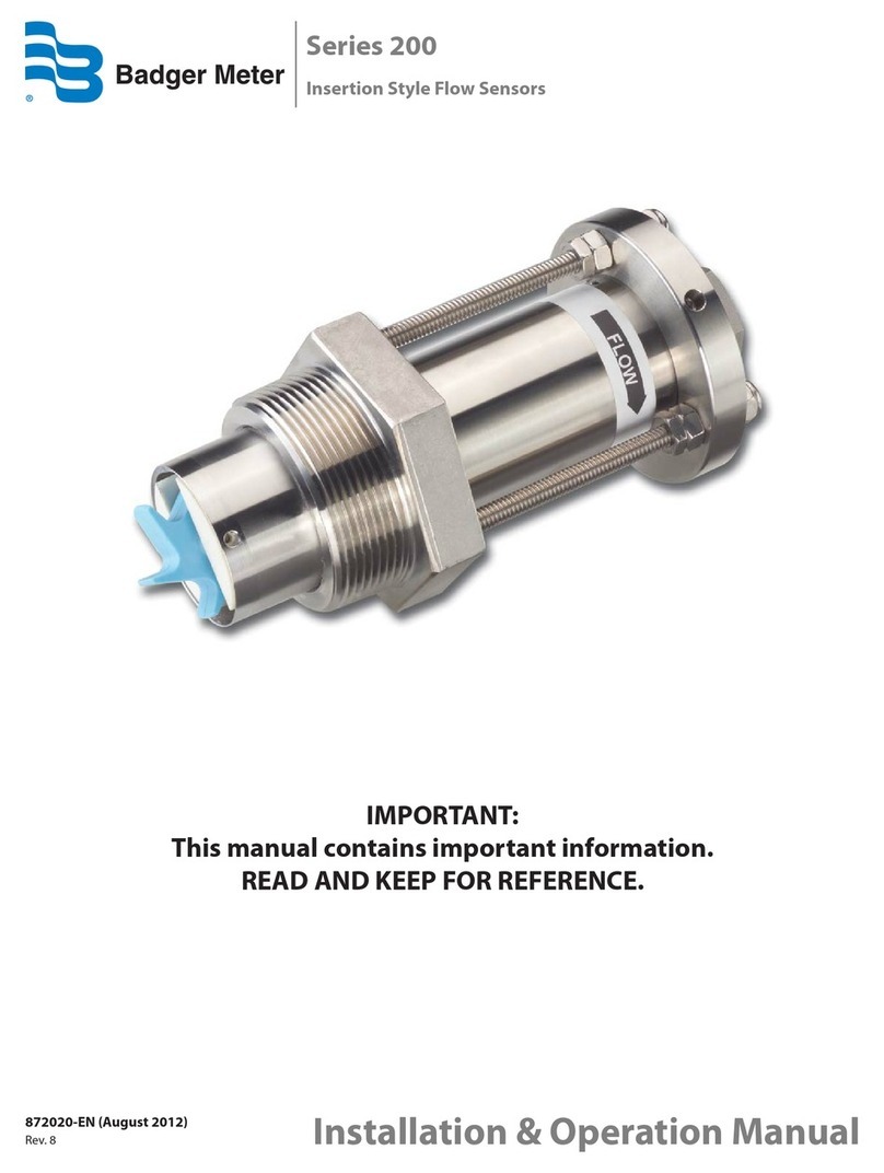 Badger Meter 226SS Installation & operation manual