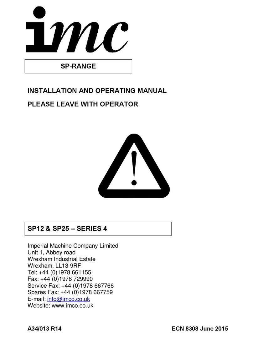 IMC SP12 Installation and operating manual