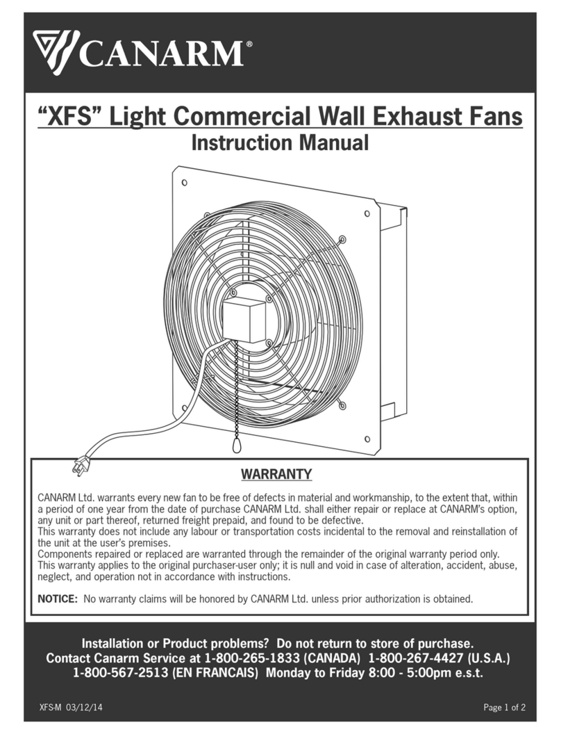 Canarm XFS10 User manual Canarm XFS10 User manual