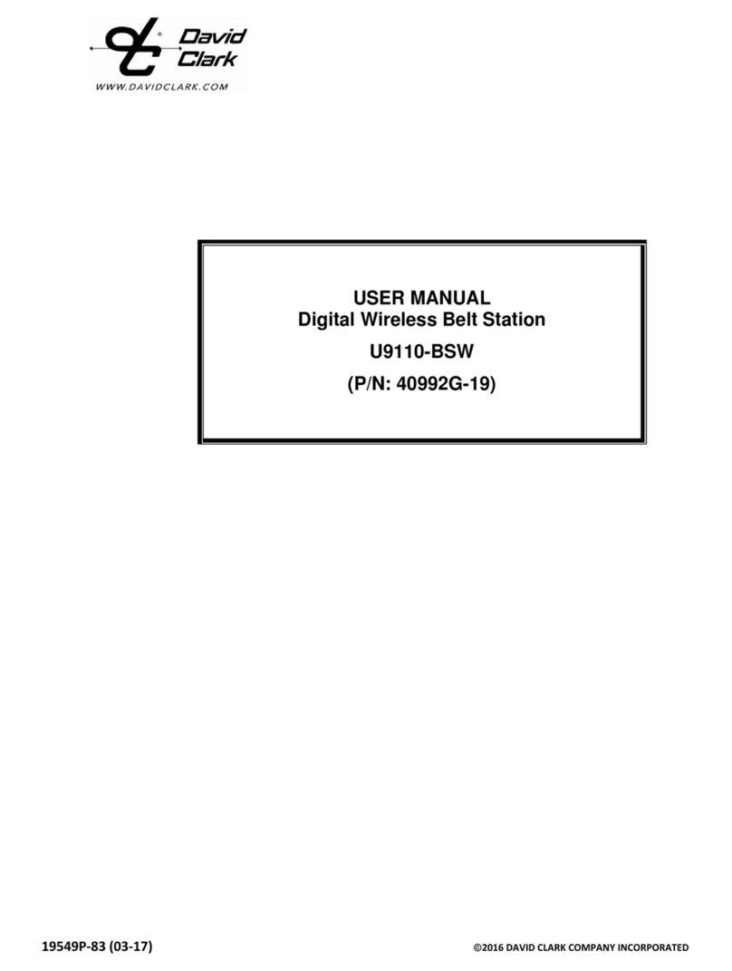 David Clark U9110-BSW User manual