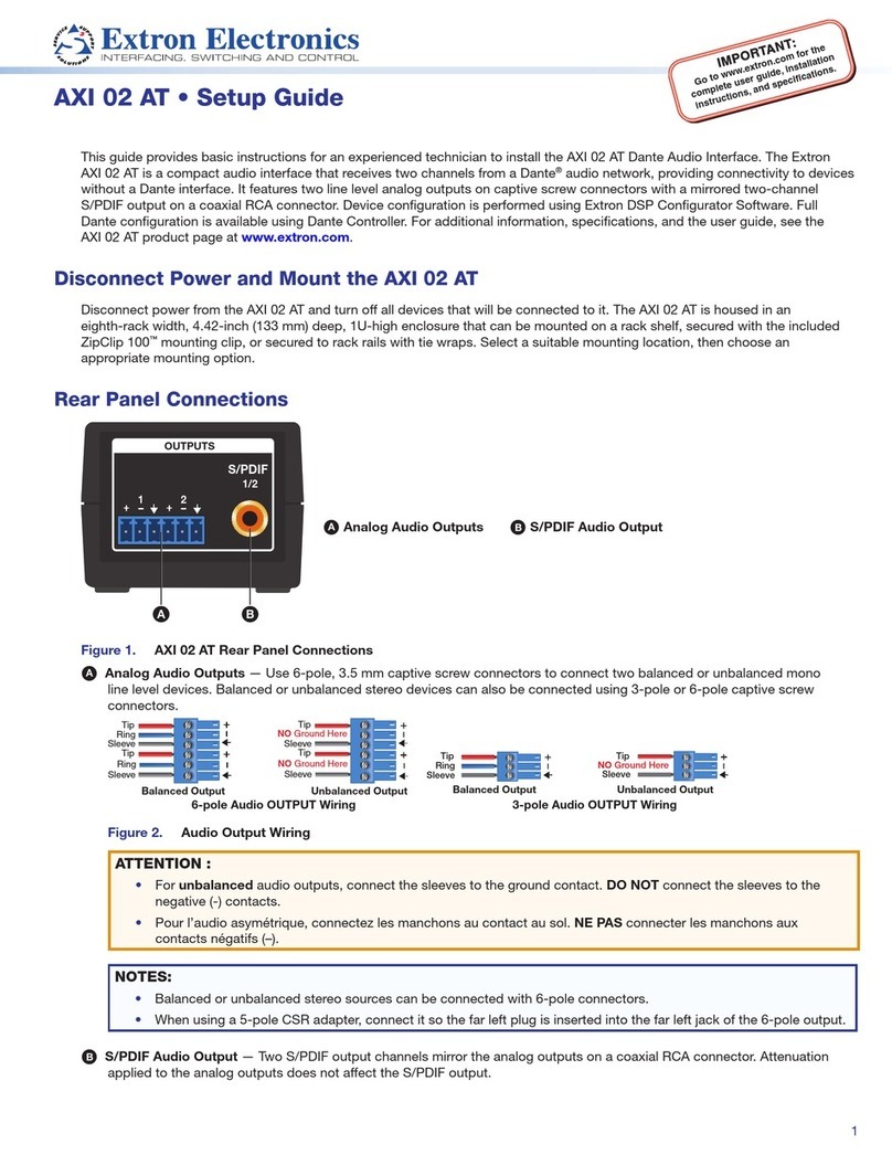 Extron electronics AXI 02 AT Setup guide
