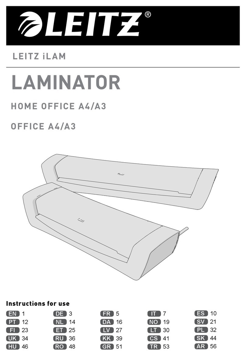 LEITZ iLAM HOME OFFICE A4 User manual LEITZ iLAM HOME OFFICE A4 User manual