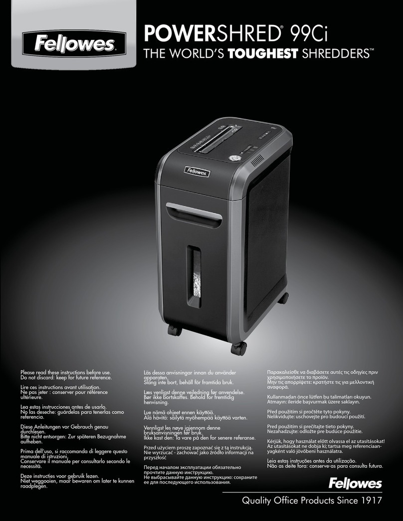 Fellowes POWERSHRED 99Ci instructions