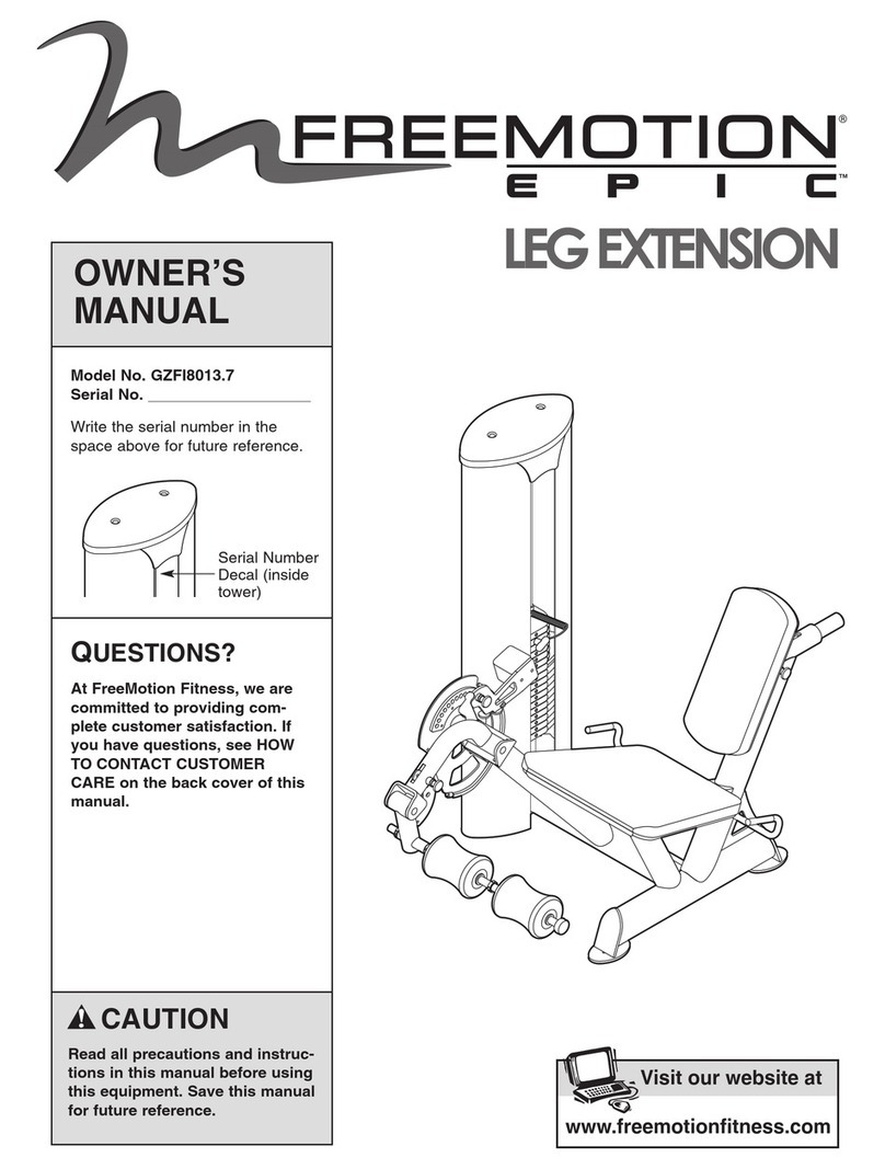 FREE MOTION EPIC LEG EXTENSION User manual