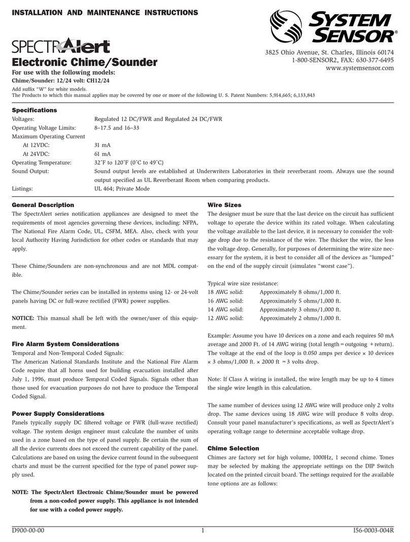 System Sensor CH1224 User manual