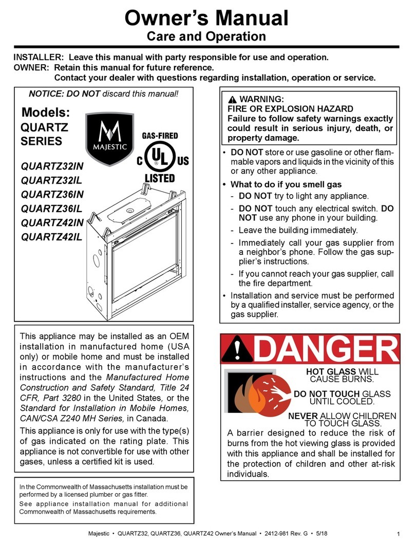 Majestic QUARTZ32IN owner's manual Majestic QUARTZ32IN owner's manual