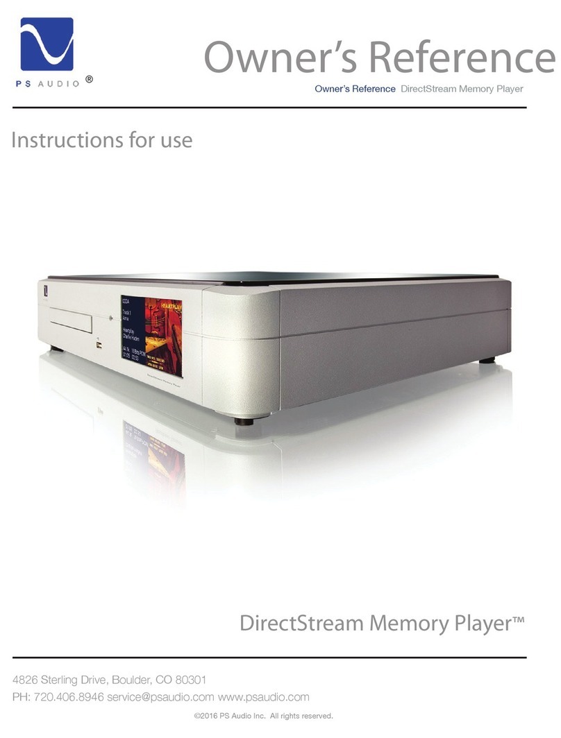 PS Audio DirectStream Memory Player Quick start guide