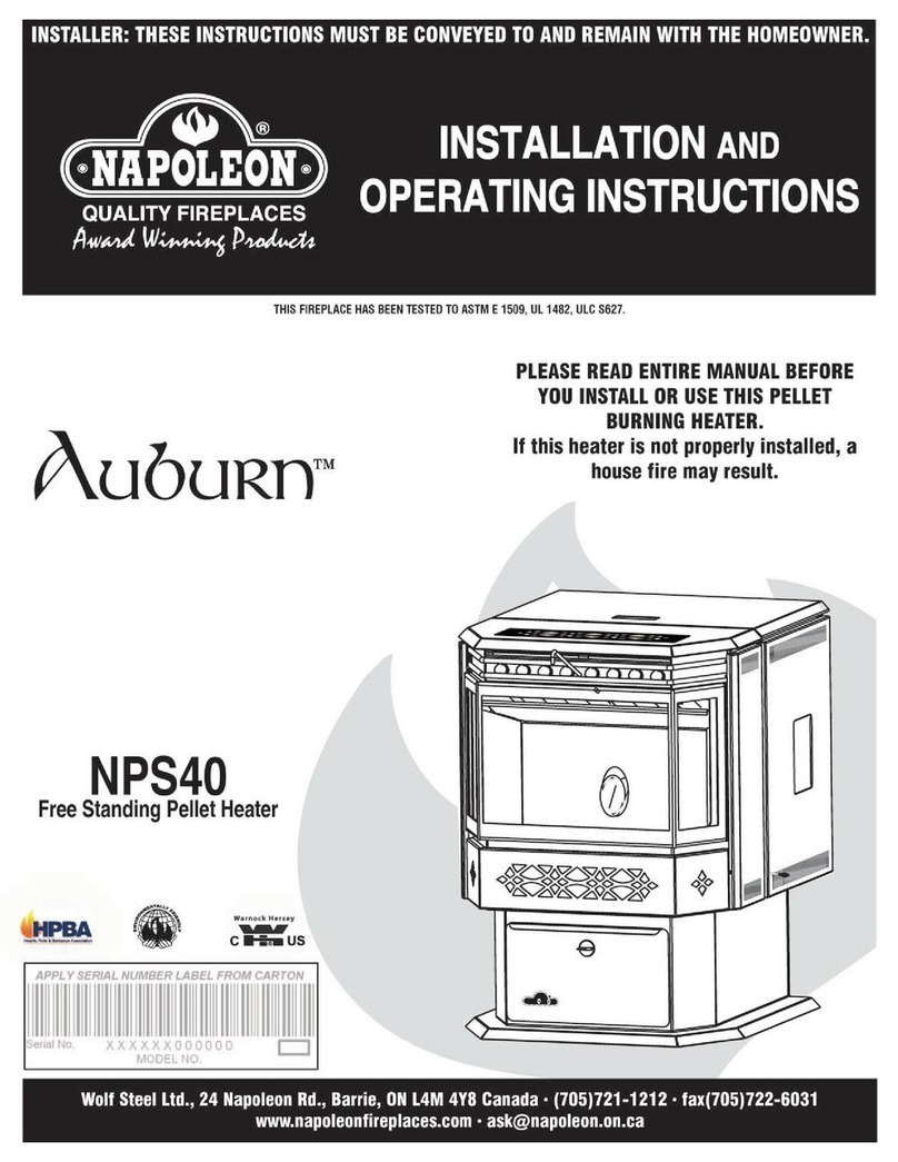 Napoleon Auburn NPS40 Installation and operating instruction