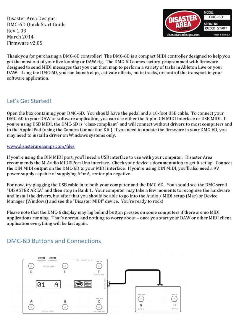 Disaster Area Designs DMC-6D quick start guide