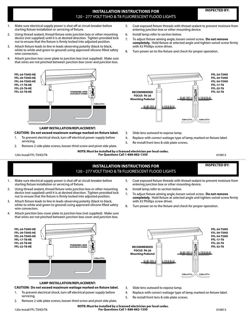 Focus Industries FFL-24-T5HO-HE installation instructions Focus Industries FFL-24-T5HO-HE installation instructions