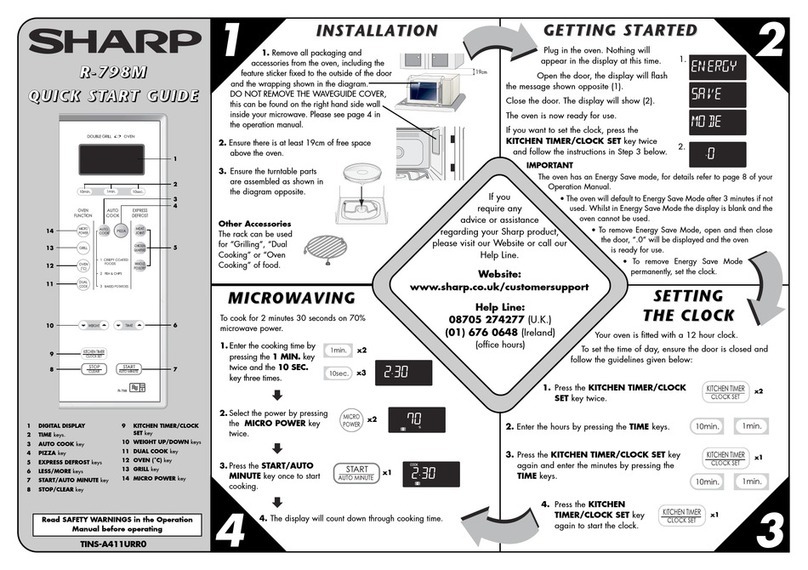 Sharp R-798M quick start guide