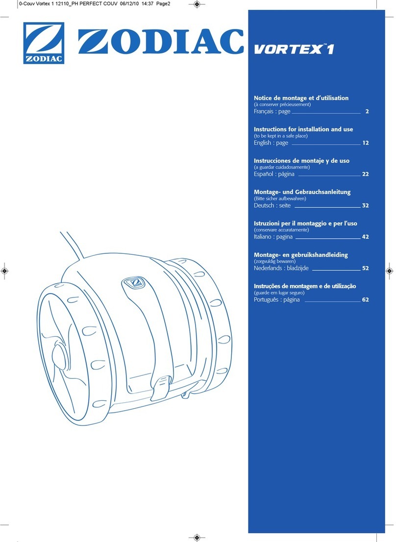 Zodiac VORTEX 1 Instructions for installation and use Zodiac VORTEX 1 Instructions for installation and use